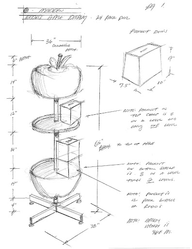Franklin's structural response sketch, translating the concept into buildable components: dimensions, shelf pack-out, and estimated shipping weight.
